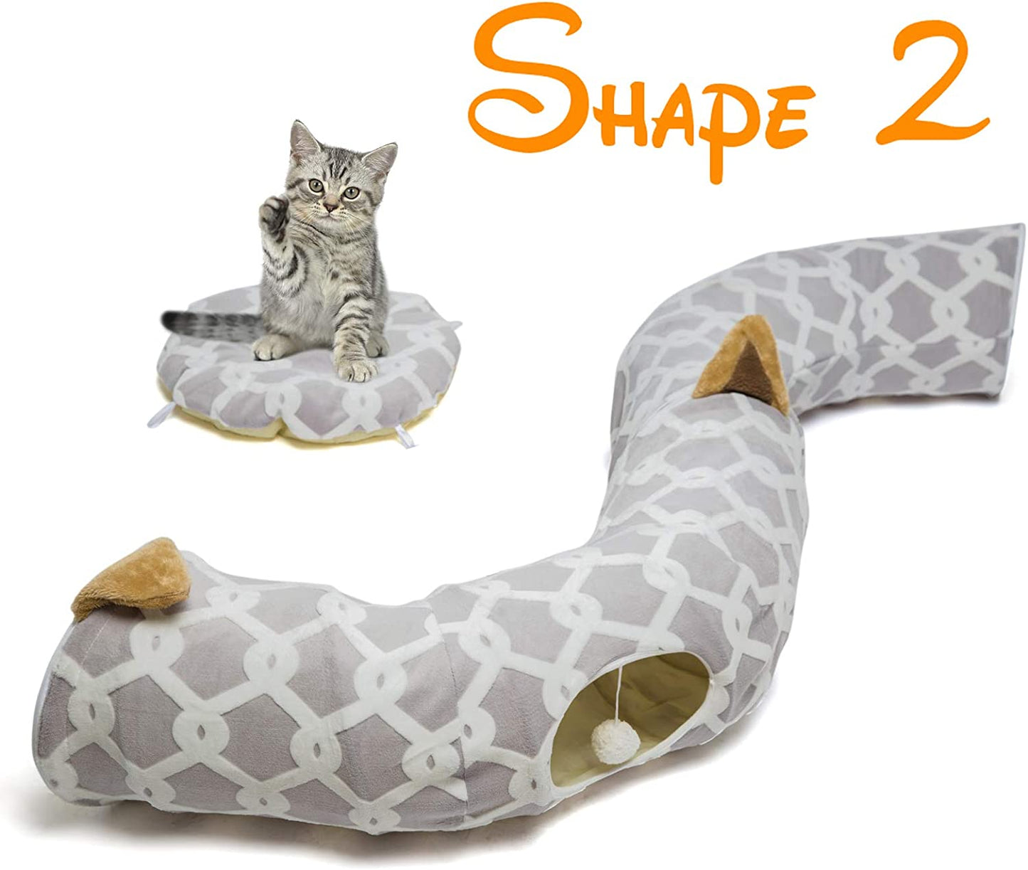 Large Tunnel/Bed Convertible with Plush Cover. Great for Cats and Small Dogs