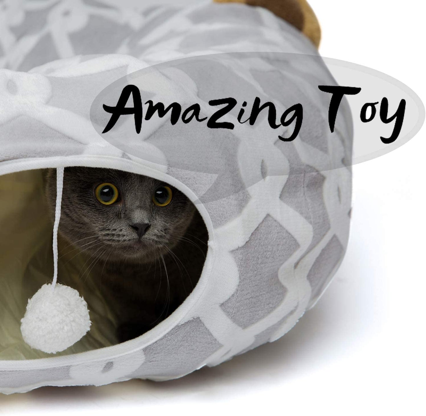 Large Tunnel/Bed Convertible with Plush Cover. Great for Cats and Small Dogs