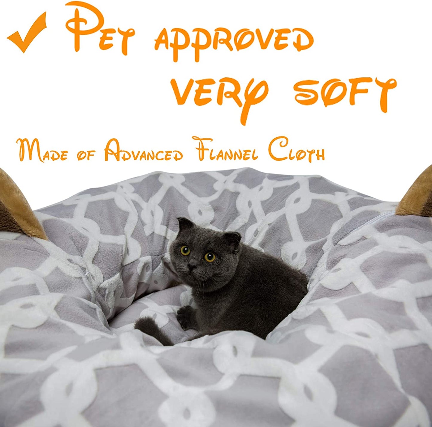 Large Tunnel/Bed Convertible with Plush Cover. Great for Cats and Small Dogs