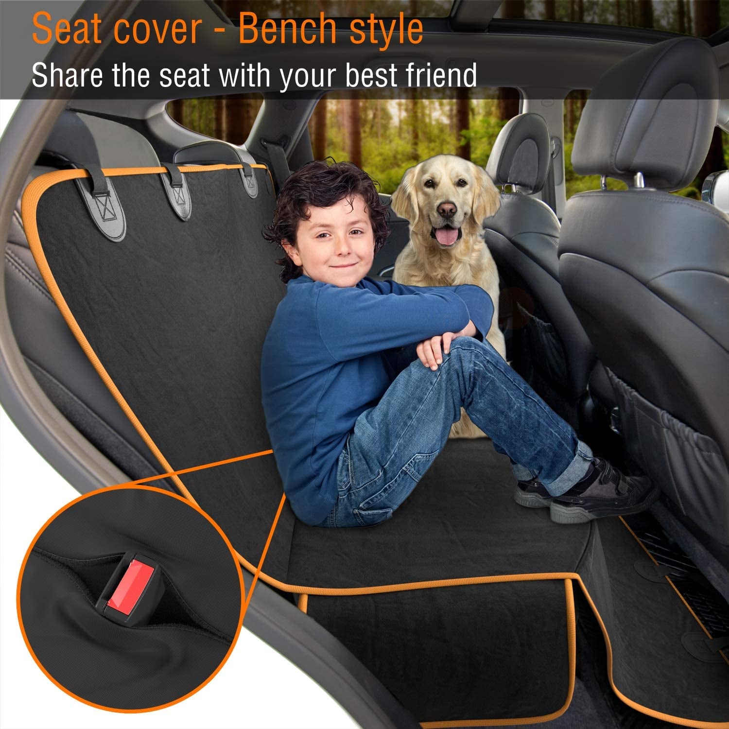 Car Seat Cover for Dogs - XL Waterproof Dog Seat Cover for Back Seat in SUV or Truck 