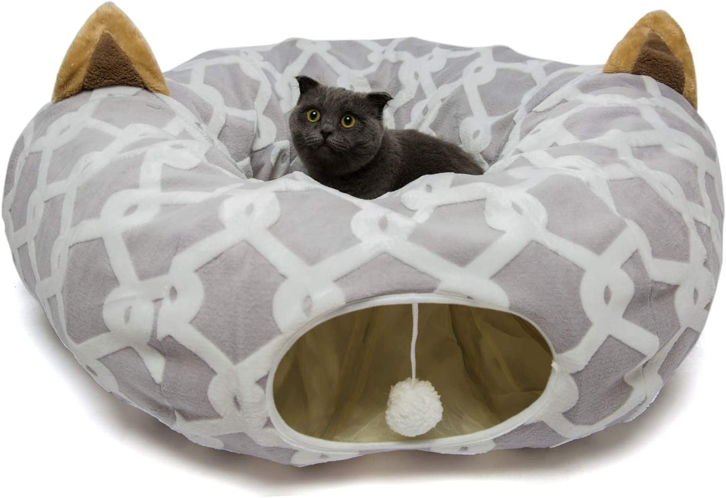 Large Tunnel/Bed Convertible with Plush Cover. Great for Cats and Small Dogs 