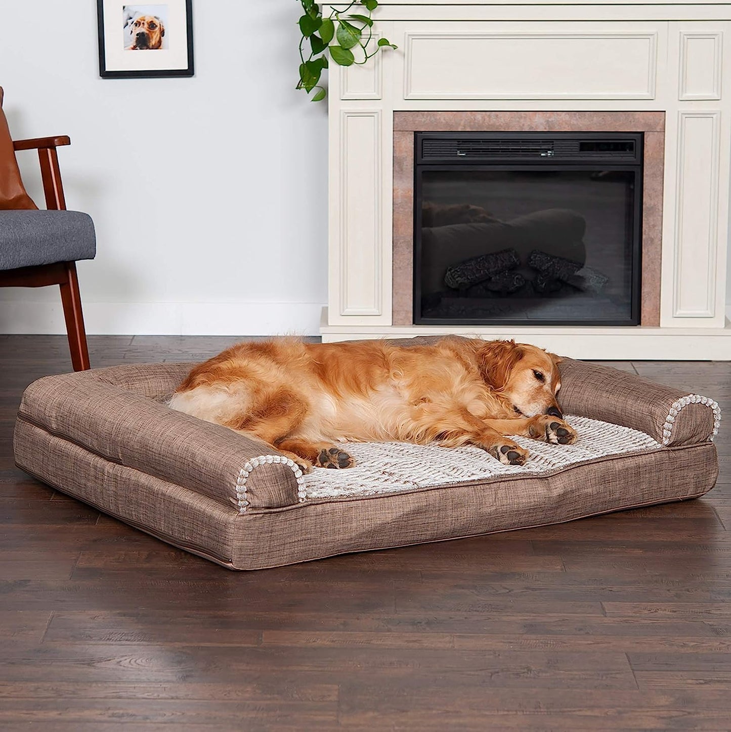 Furhaven XL Orthopedic Dog Bed, Woodsmoke, Jumbo (X-Large)